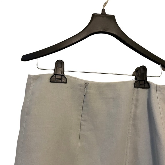 Akris Wool Blend Collarless Knee Length Split Hem Skirt Blazer Two Piece Suit - Picture 7 of 12